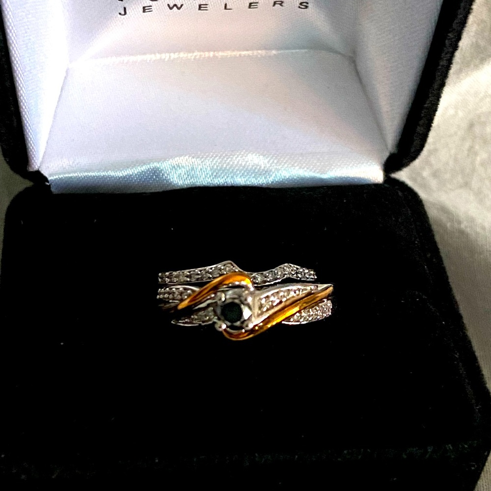 Kay Jewelers 1/2 ct TW black diamond wedding set, size 6.5